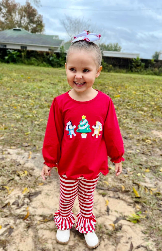 RTS KS Christmas: Heeler Christmas Scalloped Shirt Only (ships in 3-5 business days)
