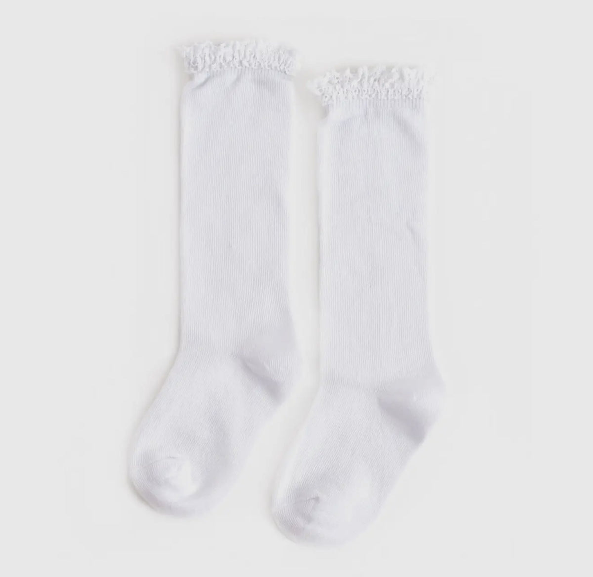 Little Stocking Co White Lace Top Knee High Socks (ETA - Mid November to KS then to customers)