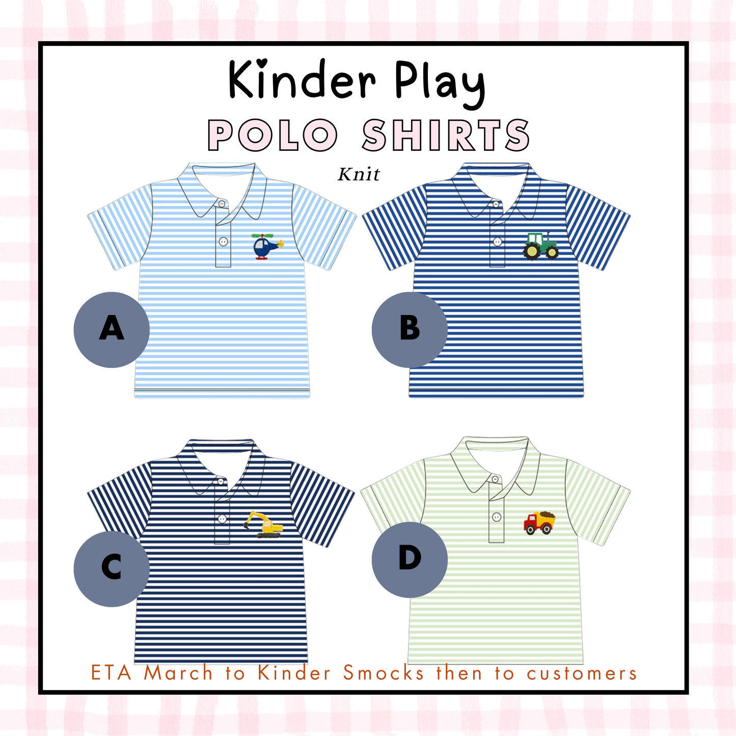 Kinder Play PO 1: Polo Shirt (ETA: March to KS then to customers)