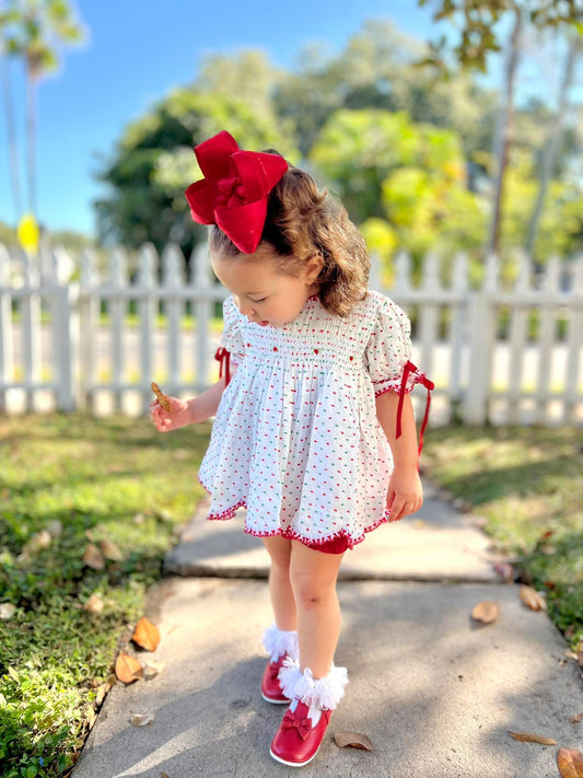 CHRISTMAS RTS: Cecilia's Christmas Heirloom Swiss Dot Bloomers Set