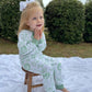 RTS KS Christmas: KS Christmas Toile Ruffled One Piece Knit Pajamas