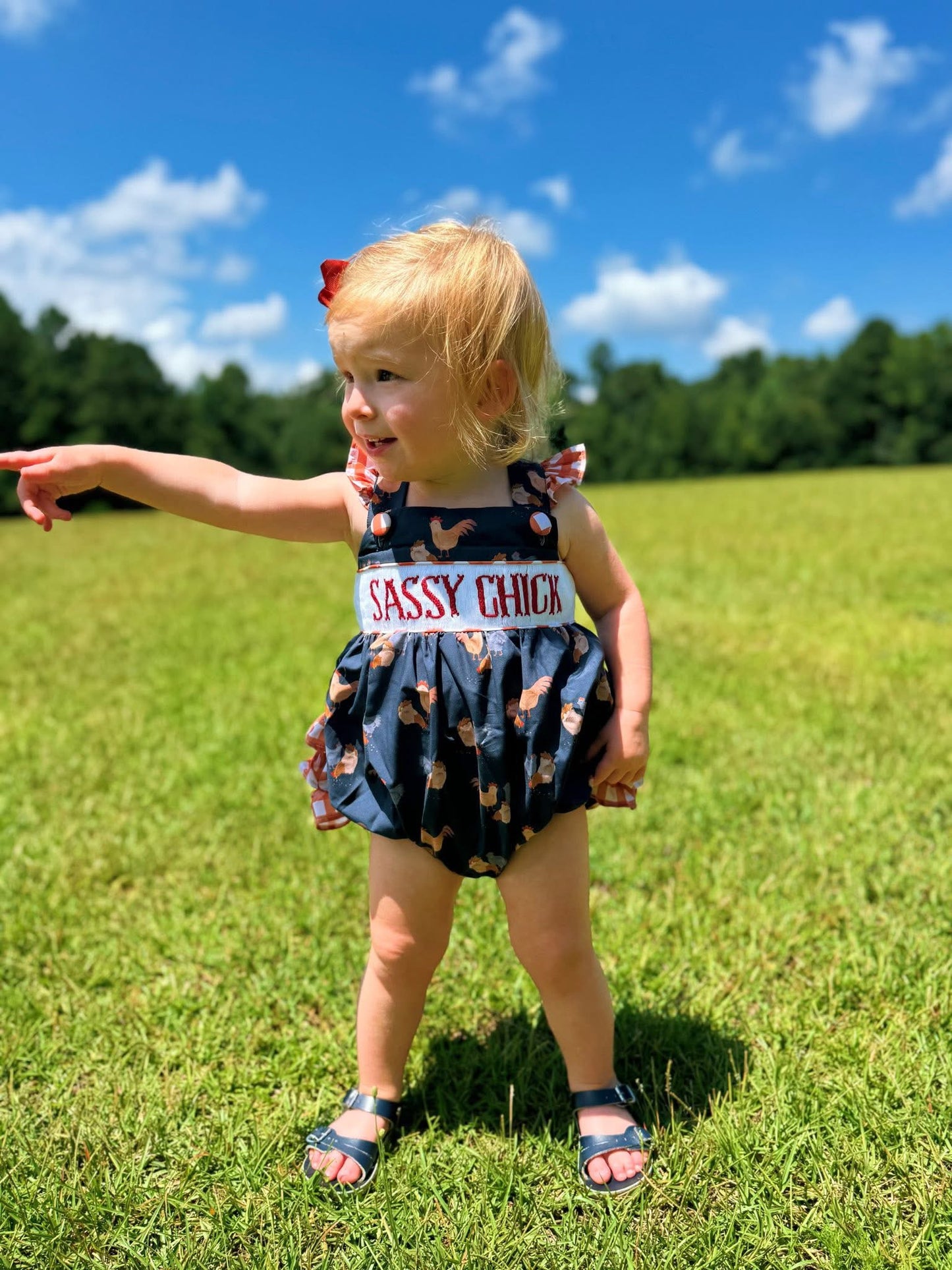 PO 30 RTS: Smocked Clucks Bubble - SASSY CHICK (ships in 3-5 business days)