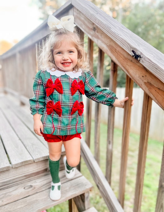 PO 12: Tartan & Velvet Bloomer Set