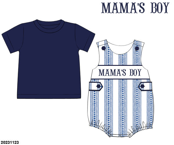 RTS Mother's Day Extras: Navy Stripes Bubble (MAMA’S BOY)