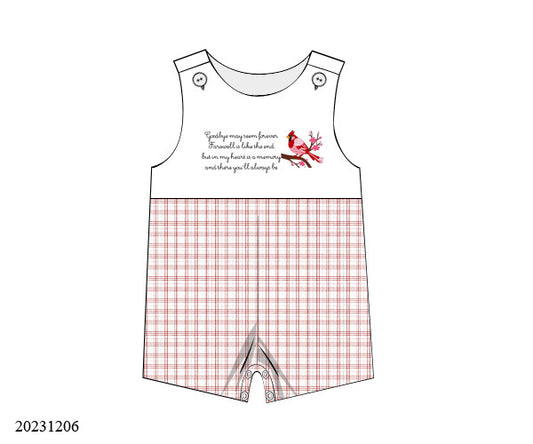 Treasured Memories red plaid shortall