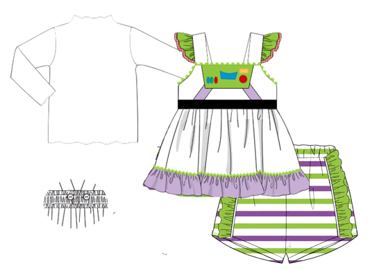 PO 50.5 TOY FRIENDS: Space Hero Ruffled Shorts Set (ETA: ships out late August to customers)