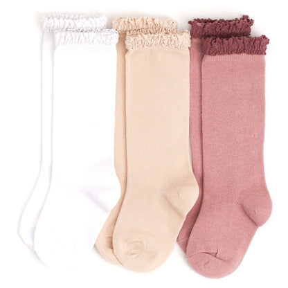 RTS LSC: Girlhood Lace Top Knee High Sock 3-Pack