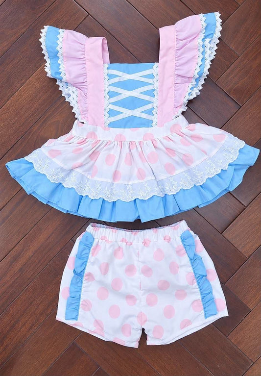 Pre-Order 52.5: Miss Peep Ruffled Shorts Set (ETA mid-November to customers)