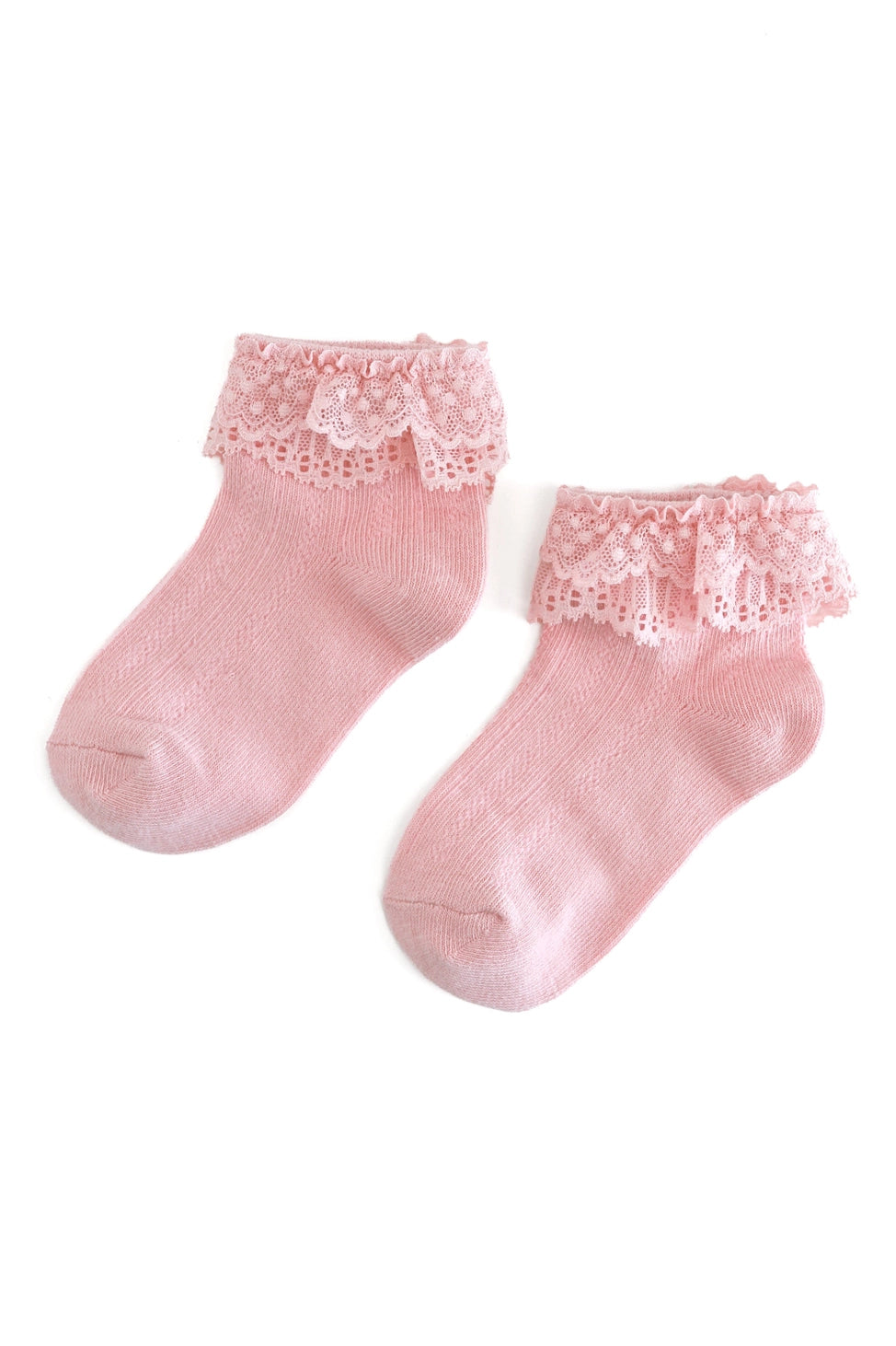 Little Stocking Co Lace Bobby Socks - Quartz Pink (ETA - Mid November to KS then to customers)
