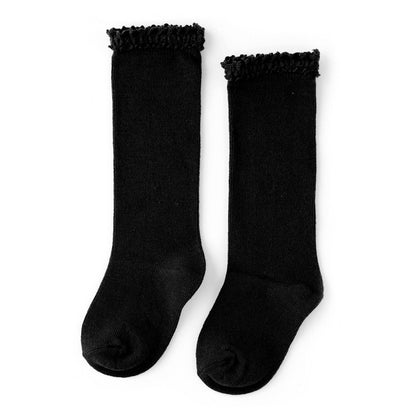 RTS LSC: Black Lace Top Knee High Socks