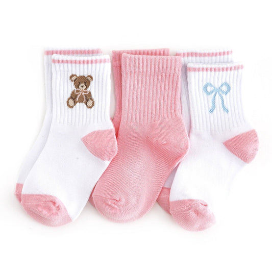RTS LSC: Crew Socks 3-Pack - Teddy Bow