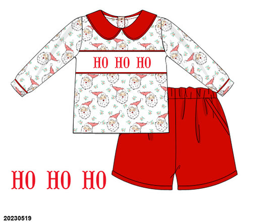 RTS KS Christmas: Here Comes Santa Claus Shorts Set