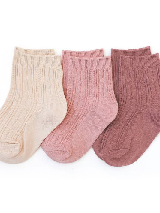 Little Stocking Co. Warm Cable Knit Midi Socks (3 pk)