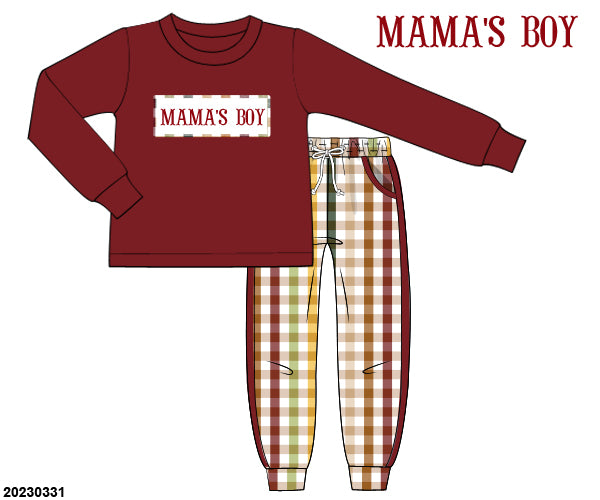 KS Fall Extras: "MAMA'S BOY" Harvest Wishes Jogger Set (RTS: 3-5 business days)