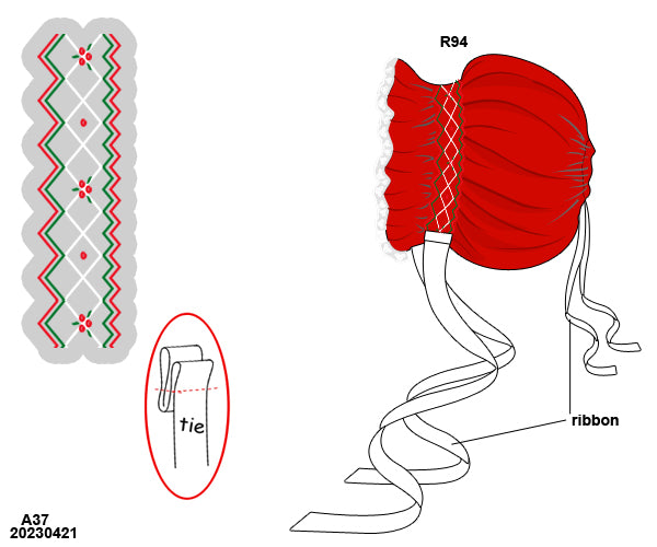 RTS KS Christmas: Cecilia's Christmas Ribbon Heirloom Bonnet #1