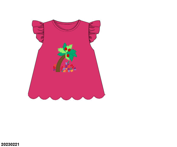 Back to School: Alphabet Coconut Tree pink shirt only