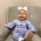 PO 3: Blue Truck French Knot Leggings Set
