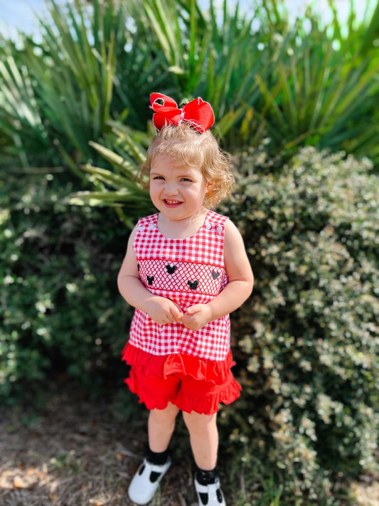 Geometric Mouse Girl Shorts Set
