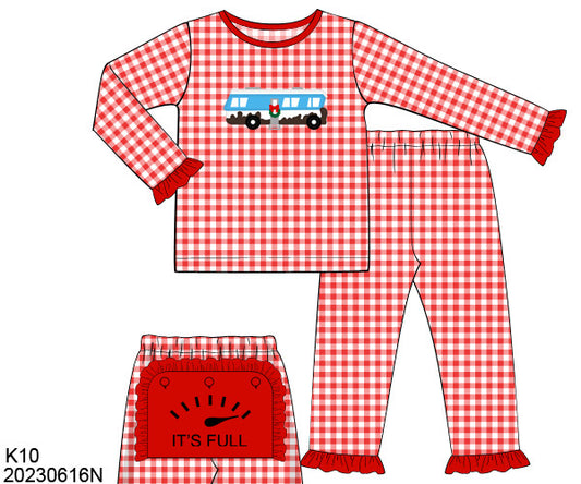 RTS KS Christmas: It Is Full Ruffled Two-Piece Pajamas Set