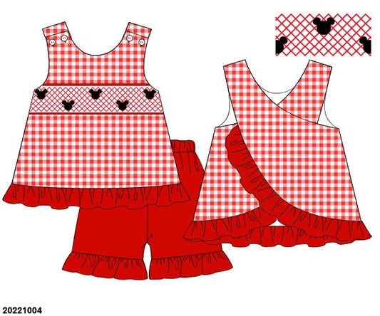 Geometric Mouse Girl Shorts Set