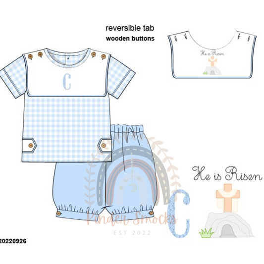 He Is Risen Bubble Shorts (reversible tab)