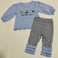 PO 3: Blue Truck French Knot Leggings Set