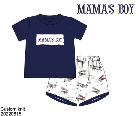 Love at first flight boy shortie set: MAMA’S BOY
